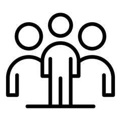 Human resources work group icon. Outline Human resources work group vector icon for web design isolated on white background