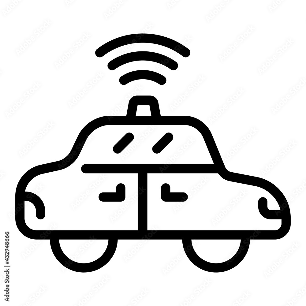 Poster driverless car icon. outline driverless car vector icon for web design isolated on white background