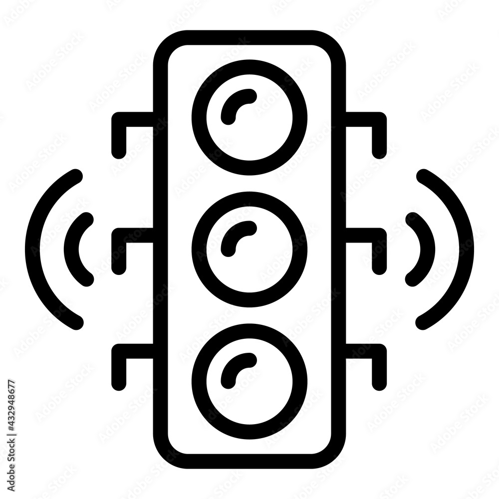 Poster wifi traffic lights icon. outline wifi traffic lights vector icon for web design isolated on white b