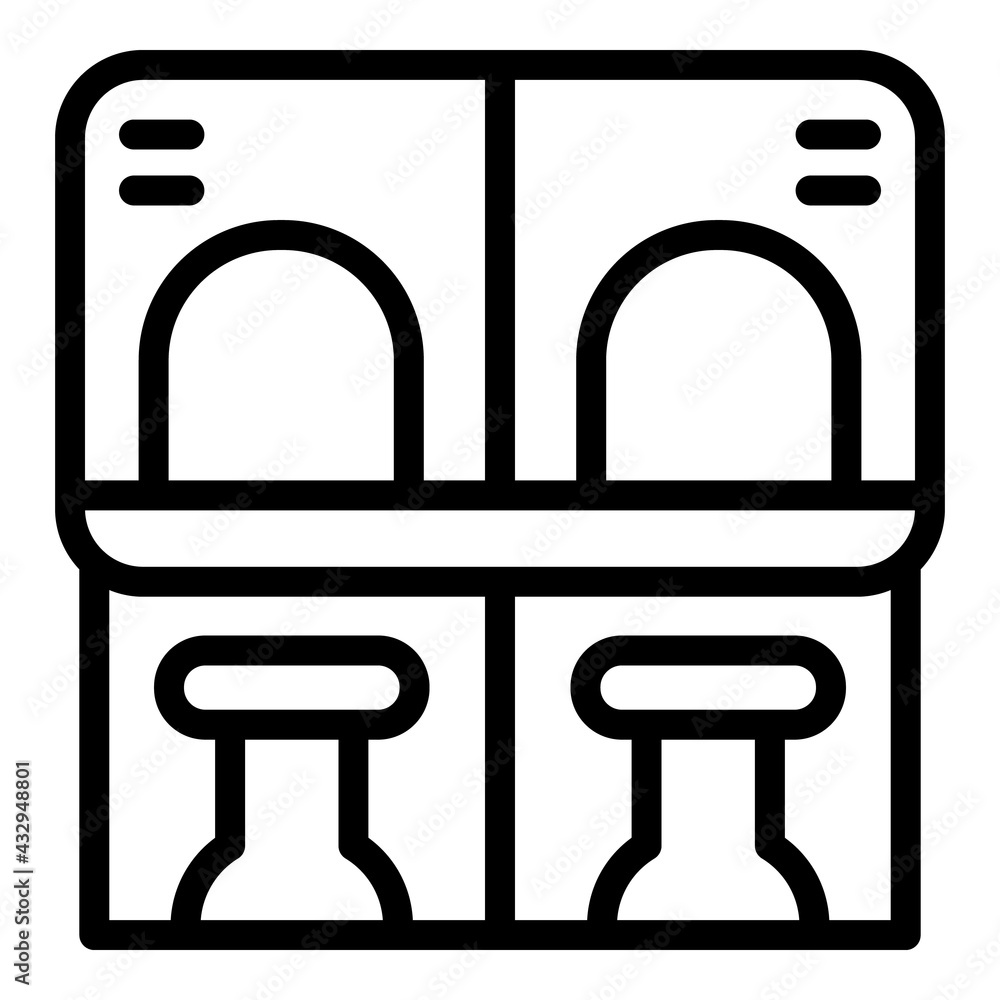 Poster accessible environment ticket sell icon. outline accessible environment ticket sell vector icon for 