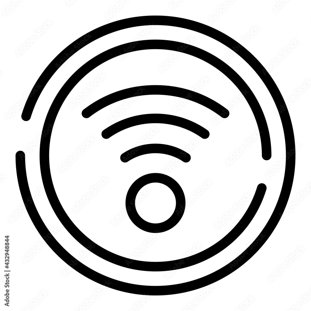 Poster accessible wifi point icon. outline accessible wifi point vector icon for web design isolated on whi
