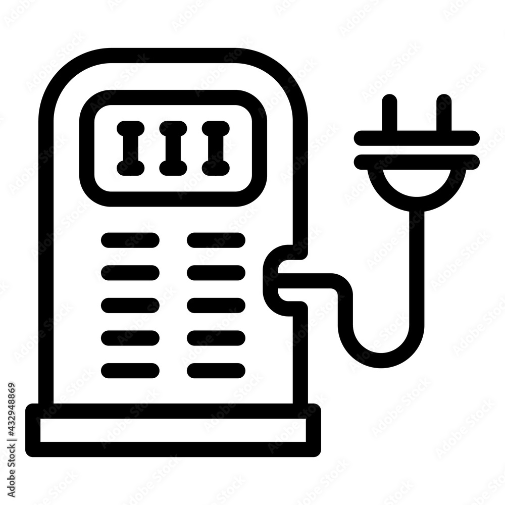 Poster accessible charging station icon. outline accessible charging station vector icon for web design iso