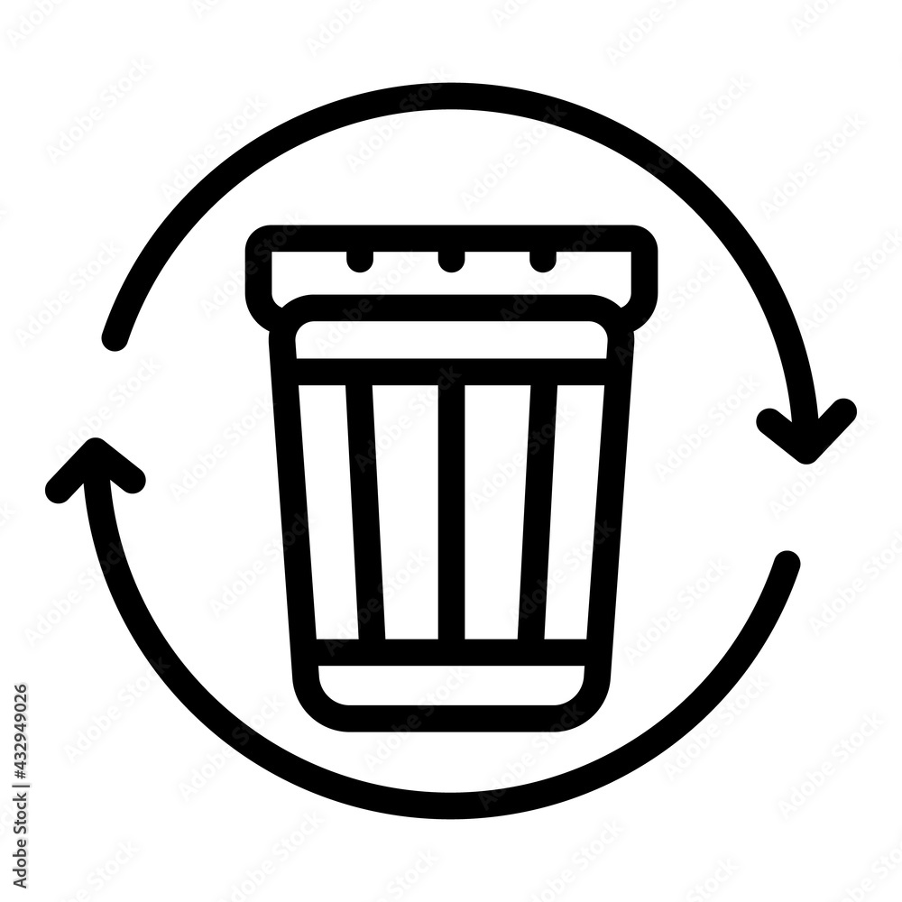 Poster recycle garbage icon. outline recycle garbage vector icon for web design isolated on white backgroun
