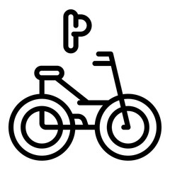 Accessible eletric bike icon. Outline Accessible eletric bike vector icon for web design isolated on white background