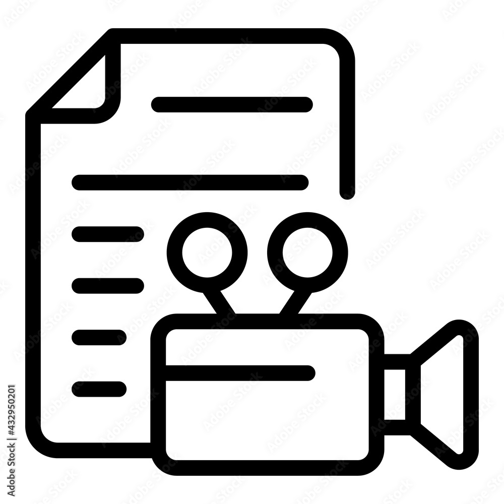 Poster video file marketing icon. outline video file marketing vector icon for web design isolated on white
