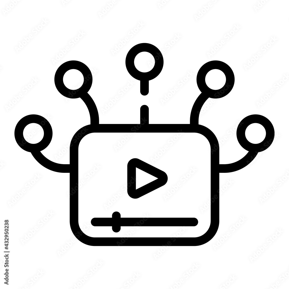 Poster video file icon. outline video file vector icon for web design isolated on white background