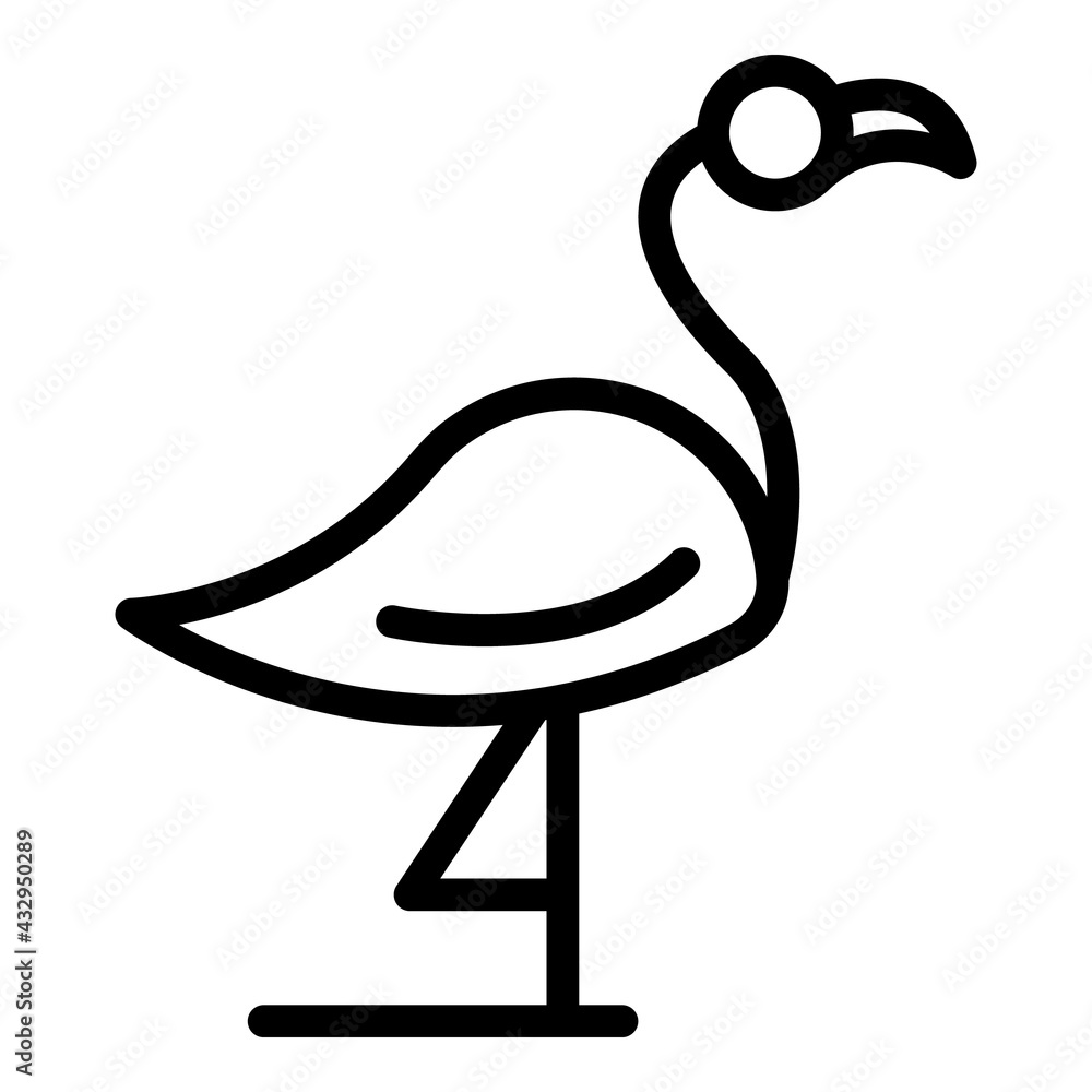 Poster flamingo icon. outline flamingo vector icon for web design isolated on white background