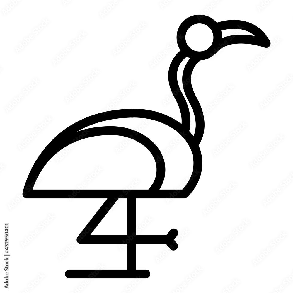 Poster elegance flamingo icon. outline elegance flamingo vector icon for web design isolated on white backg