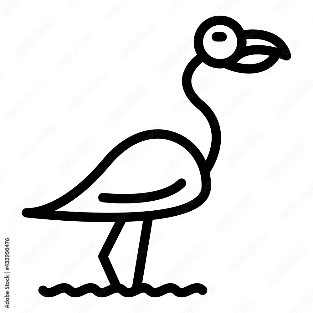 Poster fauna flamingo icon. outline fauna flamingo vector icon for web design isolated on white background