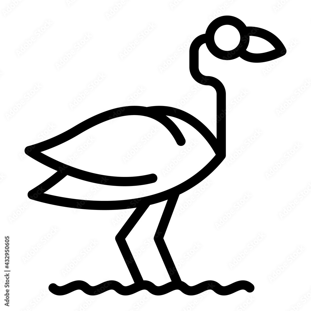 Poster waterbird flamingo icon. outline waterbird flamingo vector icon for web design isolated on white bac