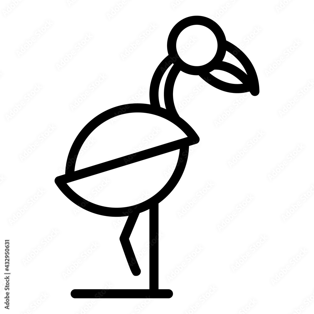 Poster zoology flamingo icon. outline zoology flamingo vector icon for web design isolated on white backgro