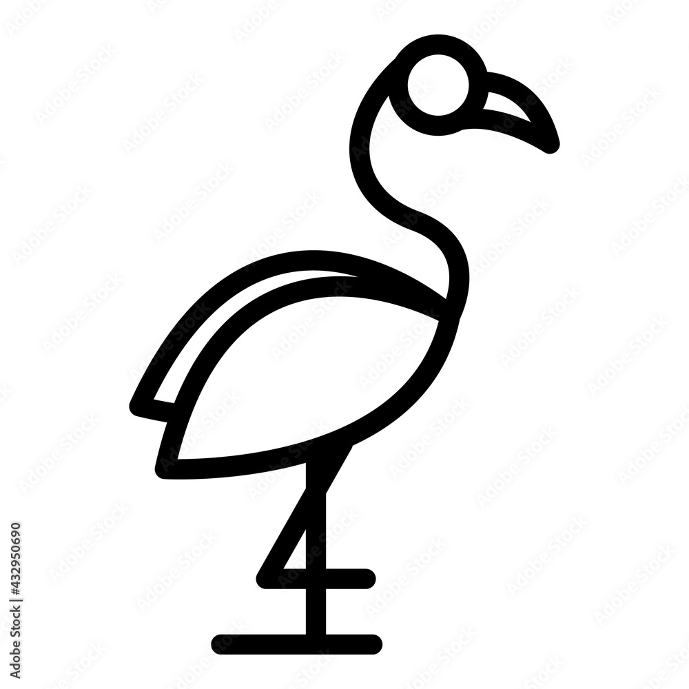 Poster zoo flamingo icon. outline zoo flamingo vector icon for web design isolated on white background