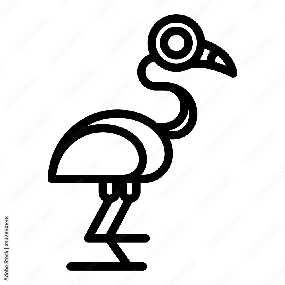 Poster river flamingo icon. outline river flamingo vector icon for web design isolated on white background