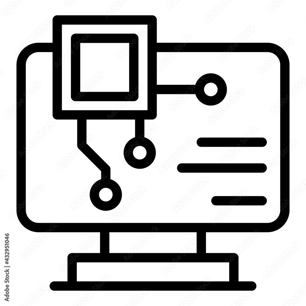 Poster api computer icon. outline api computer vector icon for web design isolated on white background