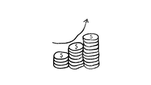 Money, finance, payments. Finance hand draw icon design. outline web icon. Motion graphics.
