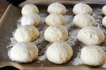 fresh dough on the wood