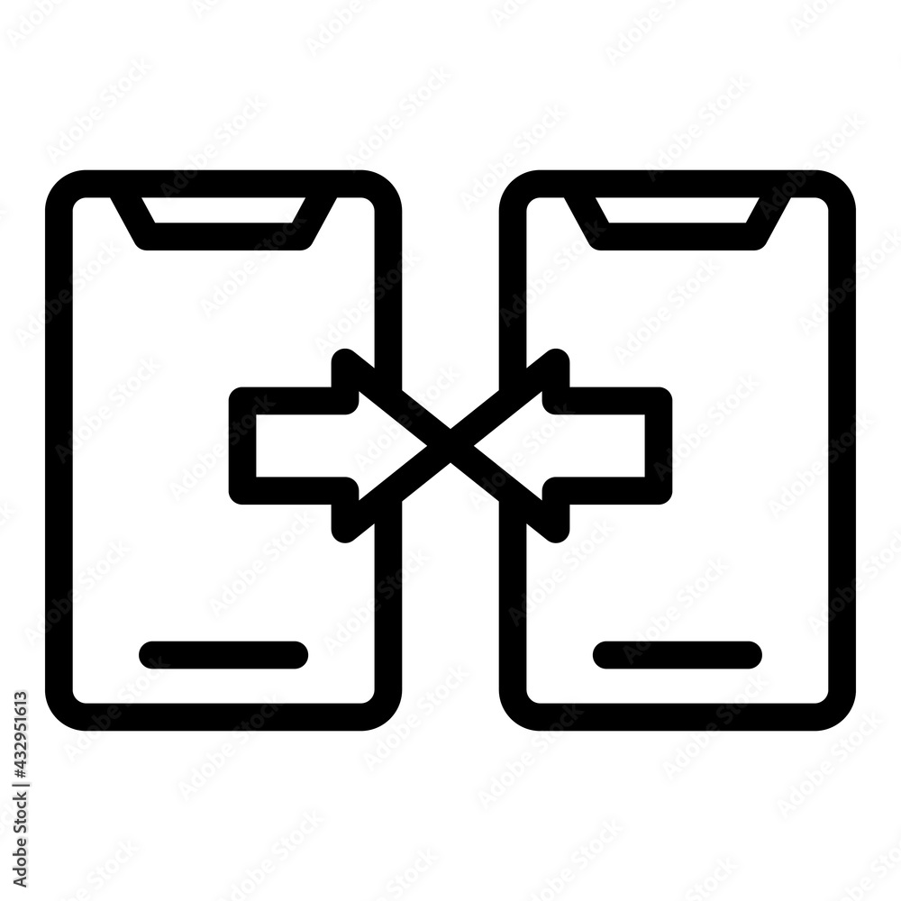 Poster api phone data exchange icon. outline api phone data exchange vector icon for web design isolated on