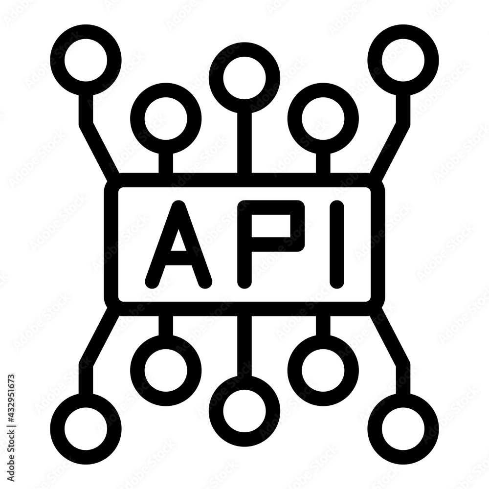 Poster api code icon. outline api code vector icon for web design isolated on white background