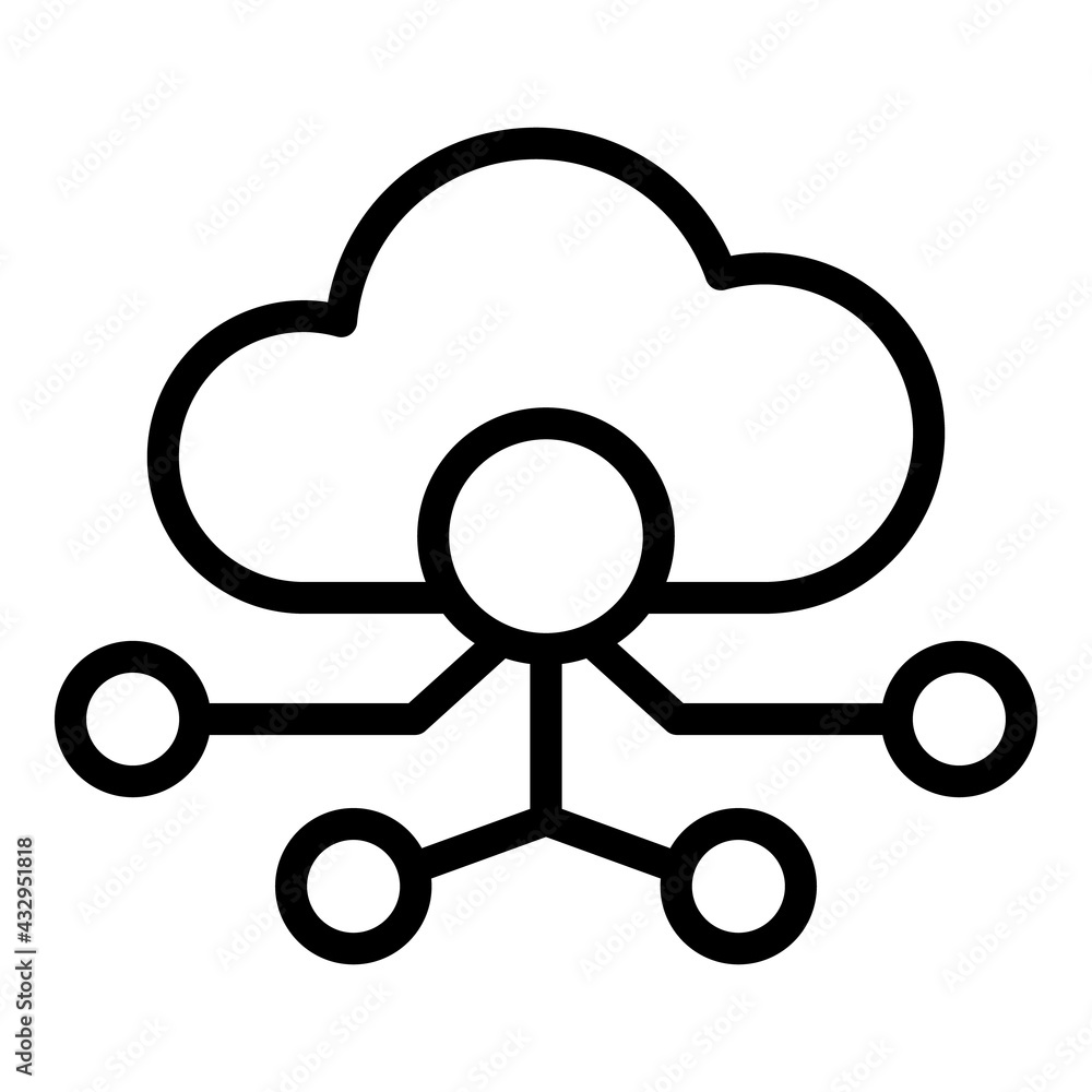 Poster api cloud network icon. outline api cloud network vector icon for web design isolated on white backg