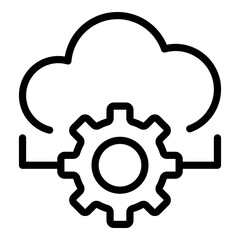 Api cloud gear icon. Outline Api cloud gear vector icon for web design isolated on white background