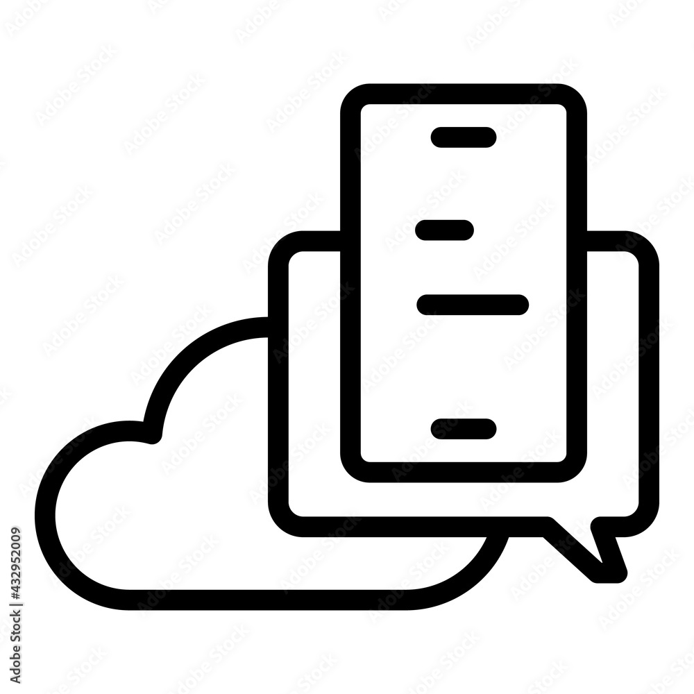 Poster api phone cloud icon. outline api phone cloud vector icon for web design isolated on white backgroun