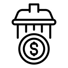Laundry money shower icon. Outline Laundry money shower vector icon for web design isolated on white background