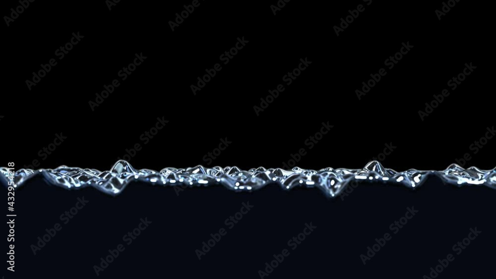 Aufkleber realistic looping slow motion 3d animation of the dark water splashing against black screen rendered