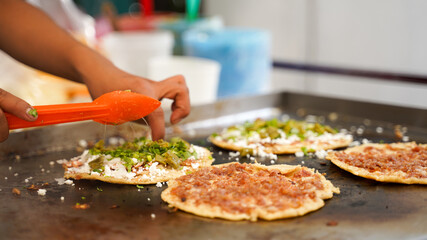 Street food served in Mexico City, Mexico.
