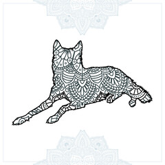 Animal Mandala. Vintage decorative elements. Oriental pattern, vector illustration.