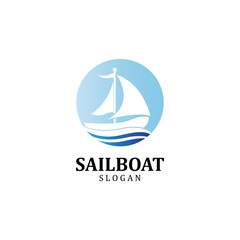 Asian Traditional Sailboat symbol design logo