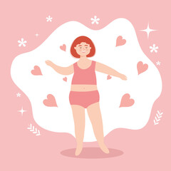 woman with red hair in underwear