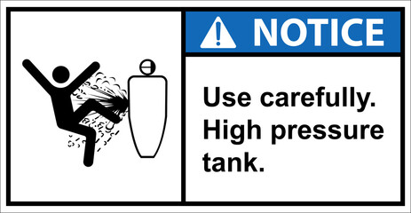 Use carefully High pressure tank.,Notice sign