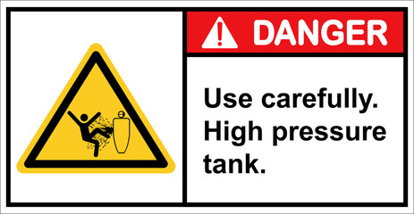 Use carefully High pressure tank.,Danger sign