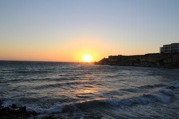 sunset over the beach