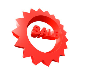 SALE letters on isolated background. Sale and offer concept. 3d render