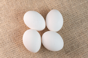 Eggs on the brown background