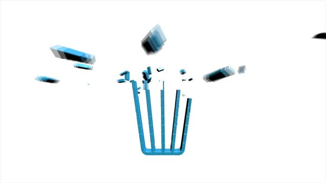 Office icon. Web 3D pixel icon set. Office, great design for any purposes. Motion graphics.