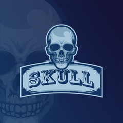 Skull Mascot Logo for Streaming Gaming