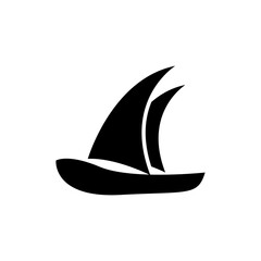 Asian Traditional Sailboat symbol design logo