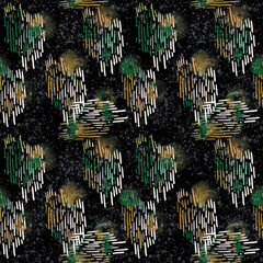 Wood and moss-inspired abstract seamless pattern motif 1