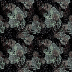 Seaweed and moss-inspired abstract seamless pattern motif 3.