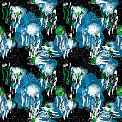 Seaweed and moss-inspired abstract seamless pattern motif 2.