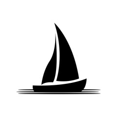 Asian Traditional Sailboat symbol design logo