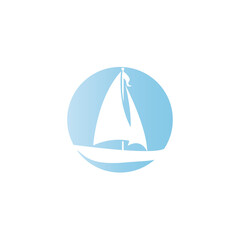 Asian Traditional Sailboat symbol design logo