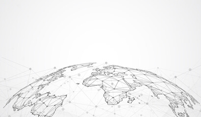 Global network connection. World map point and line composition concept of global business. Vector Illustration
