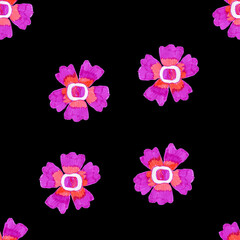 Naklejka premium Clove fuchsia on a black background seamless pattern digital paper