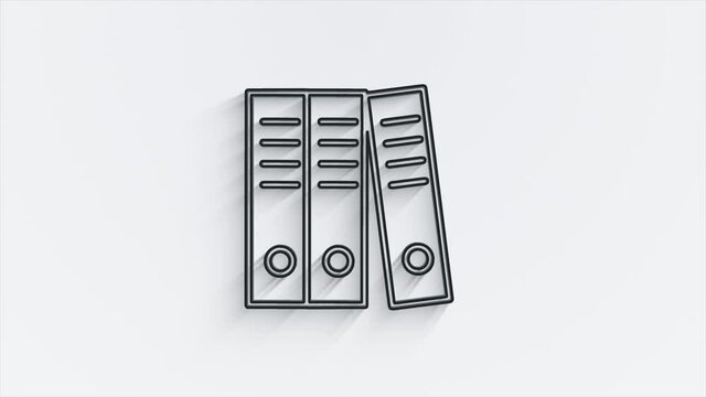 Office icon. Web line shadow icon set. Office, great design for any purposes. Motion graphics.