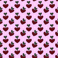 seamless pattern background of cute monster plant
