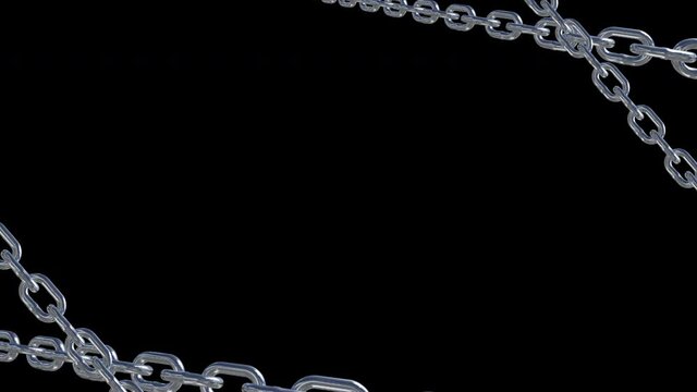 metal chain link connection loop animation