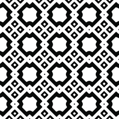 Geometric vector pattern with Black and white colors. Seamless abstract ornament for wallpapers and backgrounds.